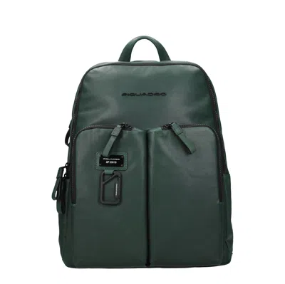 Piquadro Men's Backpacks And Waist Bags Green/bottle Green Leather