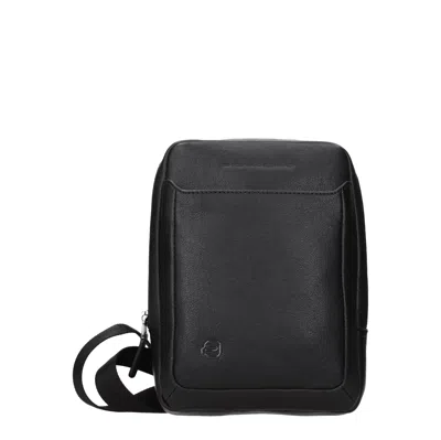 Piquadro Men's Leather Shoulder Bag Black