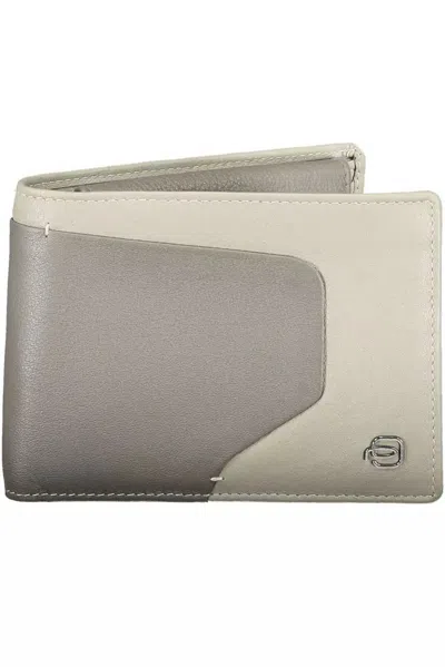 Piquadro Sleek Bi-fold Leather Wallet With Rfid Block In Neutral