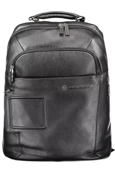 Piquadro Black Leather Men Men's Backpack