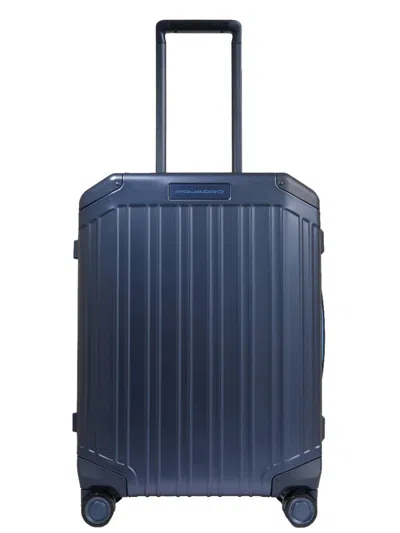 Piquadro Slim 4-wheel Cabin Trolley In Blue