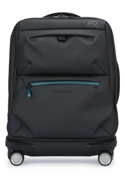 Piquadro Slim Cabin Luggage 4 Ruote In Tessuto Riciclato In Blue