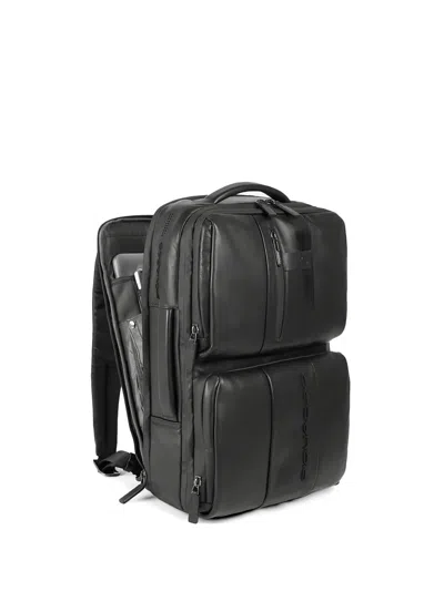 Piquadro Slim Laptop Backpack In Black