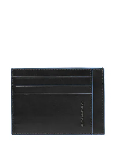 Piquadro Slim Leather Cardholder In Black