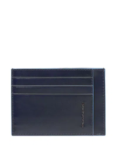 Piquadro Slim Leather Cardholder In Pattern