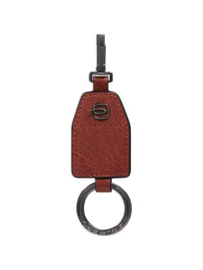 Piquadro Solm Divisible Leather Keyring In Green