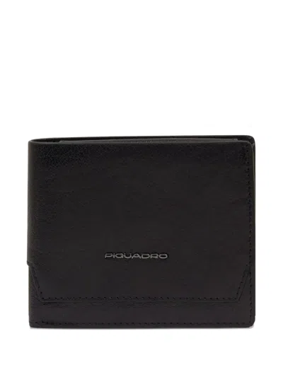 Piquadro Solm Leather Wallet In Black