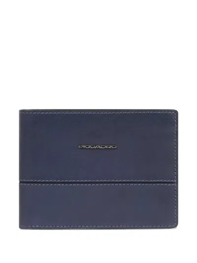 Piquadro Stitched Wallet In Blue
