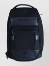 Piquadro Tablet Backpack Adjustable Straps Front Pocket In Blue