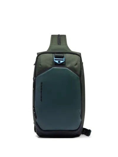 Piquadro Textured-finish Backpack In Green