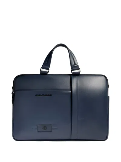 Piquadro Top Handle Laptop Bag In Blue