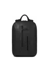 Piquadro Top-handle Leather Backpack In Black