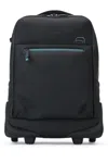 Piquadro Travel Trolley With Wheels And Handle In Black
