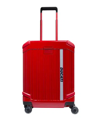 Piquadro Trolley Cabina Slim 4 Ruote In Red