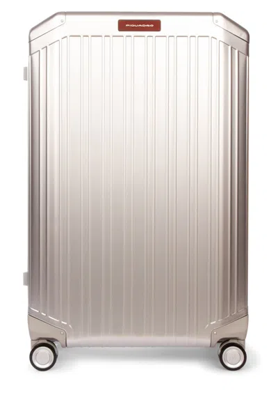 Piquadro Trolley Grande 4 Ruote In Alluminio E Pelle