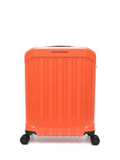 Piquadro Ultra Slim Hard-shell Cabin Trolley In Orange