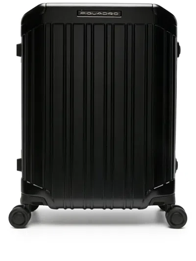 Piquadro Logo-lettering Zip-up Luggage In Black