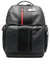 Piquadro Leather Combination-lock Backpack In Grey