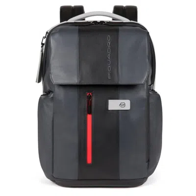 Piquadro , Urban, Leather, Backpack, Black/grey, Laptop And Ipad Compartment, Ca5543ub00, For Men, 31