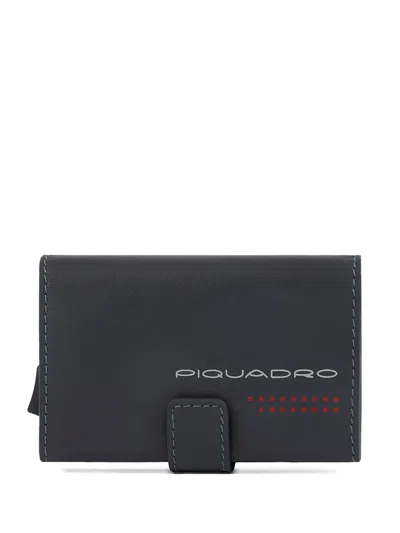 Piquadro Urban Pop-up Card Holder In Blue