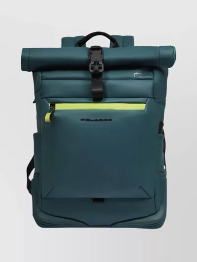 Piquadro Urban Roll Top Backpack For Daily Use In Blue