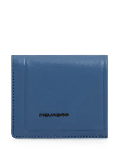 Piquadro Vertical Trifold Wallet In Blue