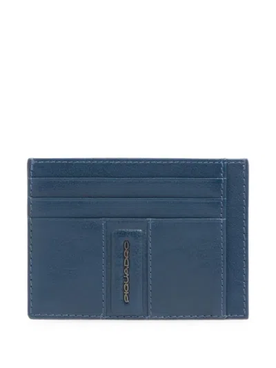 Piquadro Victor Logo-plaque Cardholder In Blue