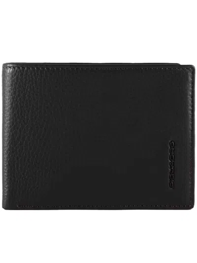Piquadro Leather Cardholder In Black