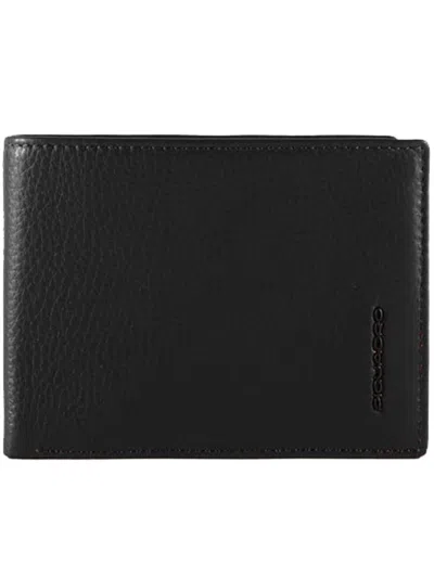 Piquadro Leather Cardholder In Black