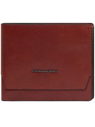 Piquadro Horizontal Wallet In Red