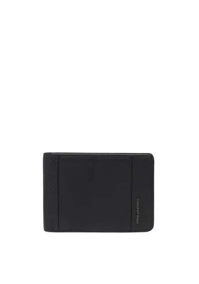 Piquadro Wallet Man  Pu1392s134r-n Black In Burgundy