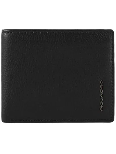 Piquadro Leather Cardholder In Black