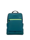 Piquadro Backpack Adjustable Straps Front Pocket In Blue
