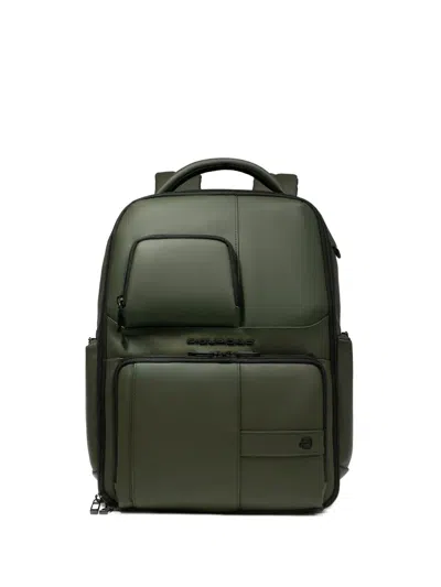 Piquadro Water-resistant Backpack In Green