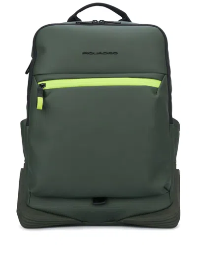 Piquadro Water-resistant Backpack In Green
