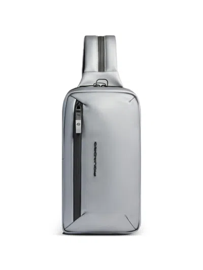 Piquadro Water-resistant Convertible-backpack Sling Bag In Gray