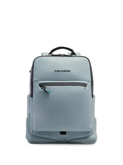 Piquadro Water-resistant Logo-plaque Backpack In Blue