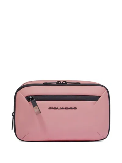 Piquadro Water-resistant Toiletry Bag In Pink