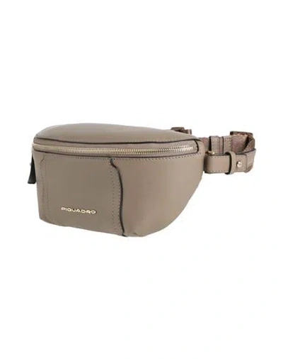 Piquadro Woman Belt Bag Khaki Size - Cow Leather, Nylon, Polyester, Metal In Beige