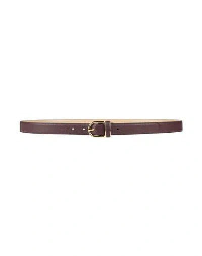 Piquadro Woman Belt Burgundy Size 39.5 Leather