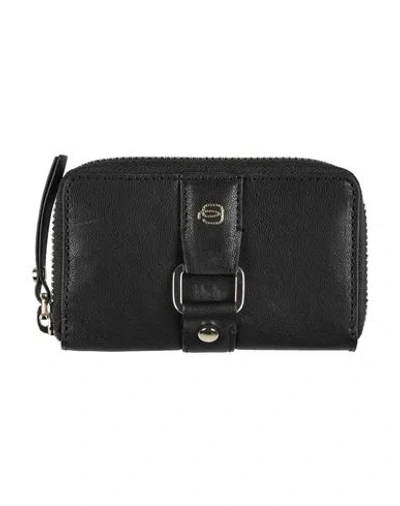 Piquadro Woman Coin Purse Black Size - Cow Leather