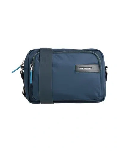 Piquadro Woman Cross-body Bag Blue Size - Nylon, Cow Leather, Eva (ethylene - Vinyl - Acetate)