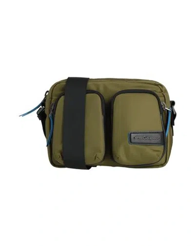 Piquadro Woman Cross-body Bag Military Green Size - Cow Leather, Nylon, Eva (ethylene - Vinyl - Acet