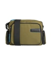 Piquadro Woman Cross-body Bag Military Green Size - Nylon, Cow Leather, Eva (ethylene - Vinyl - Acet