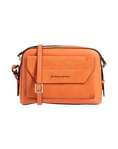 Piquadro Woman Cross-body Bag Orange Size - Cow Leather