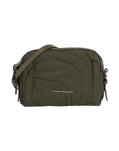 Piquadro Woman Cross-body Bag Military Green Size - Cow Leather, Eva (ethylene - Vinyl - Acetate)