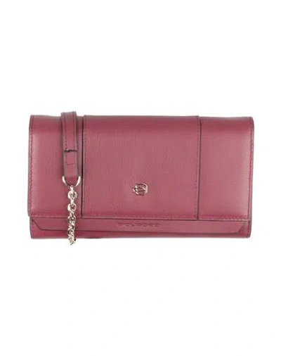 Piquadro Woman Crossbody Wallet Burgundy Size - Cow Leather In Red