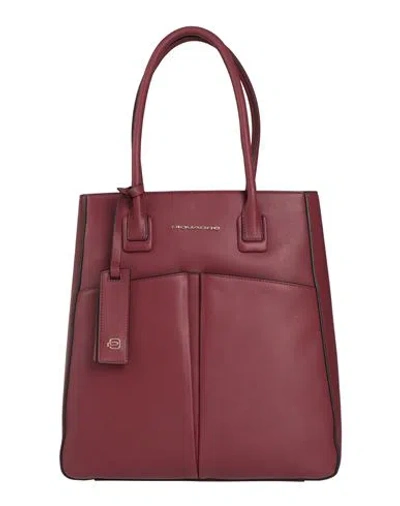 Piquadro Woman Handbag Burgundy Size - Cow Leather