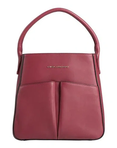 Piquadro Woman Handbag Burgundy Size - Cow Leather, Eva (ethylene - Vinyl - Acetate), Nylon, Polyest