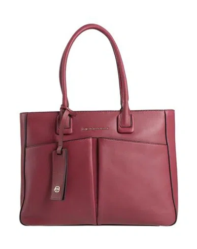 Piquadro Woman Handbag Burgundy Size - Cow Leather, Eva (ethylene - Vinyl - Acetate), Nylon, Polyest